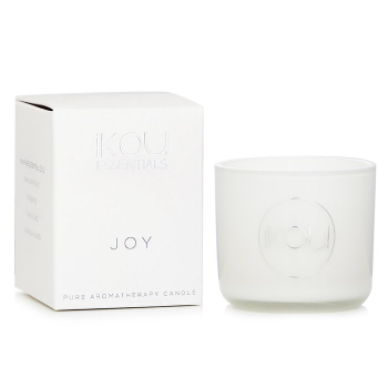 iKOU Eco-Luxury Aromacology Natural Wax Candle Glass - Joy (Australian White Flannel Flower) (2x2) inch