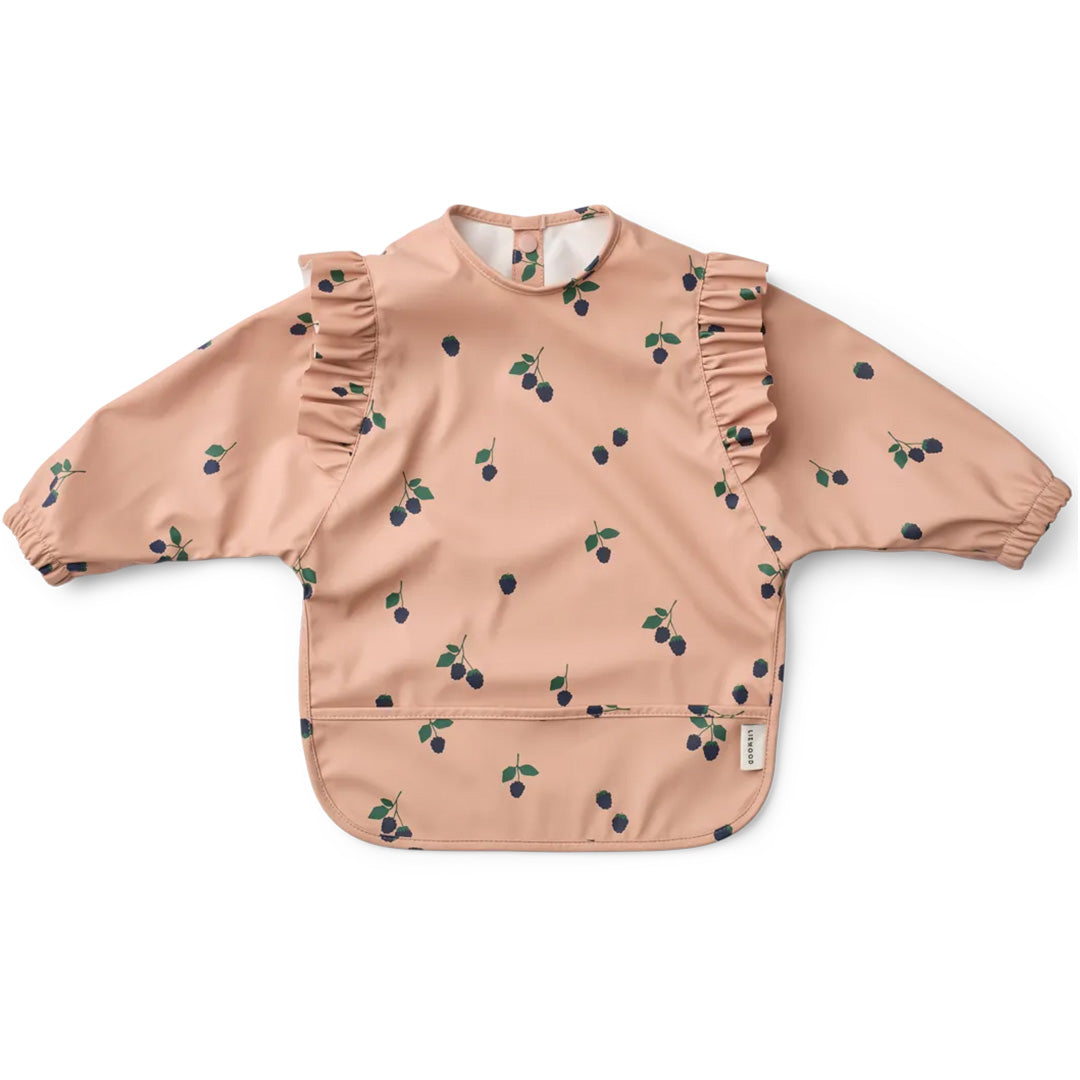 liewood mouwslab met voorvakje merle ruffles - berry - pale tuscany