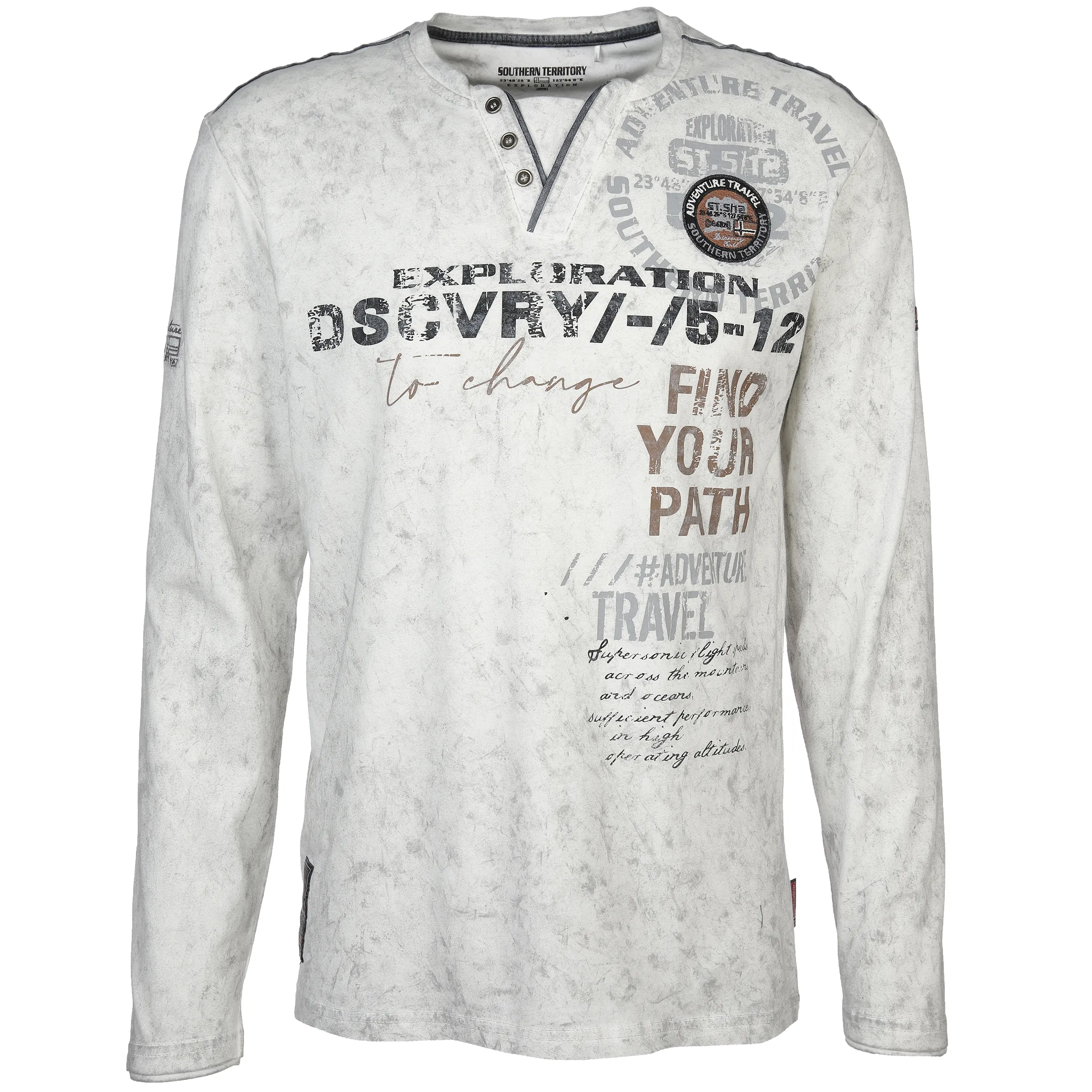 Herren Henleyshirt mit 2in1 Kragen