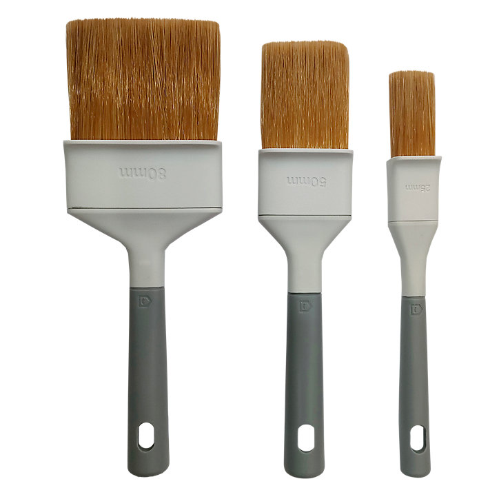 Lot 3 pinceaux plats bois et métal GoodHome