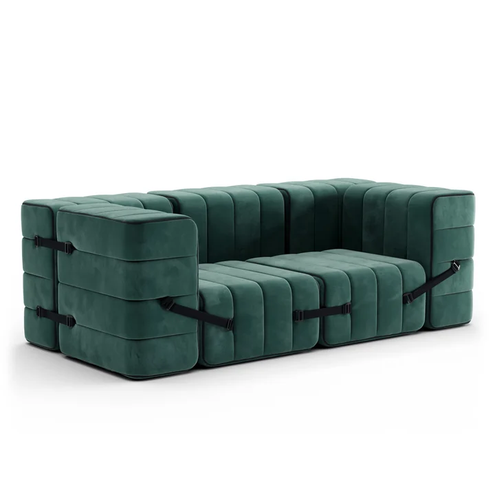 Ambivalenz - Curt Sofa Set 7, serpentine / grün, (Barcelona - V3347 / 39)