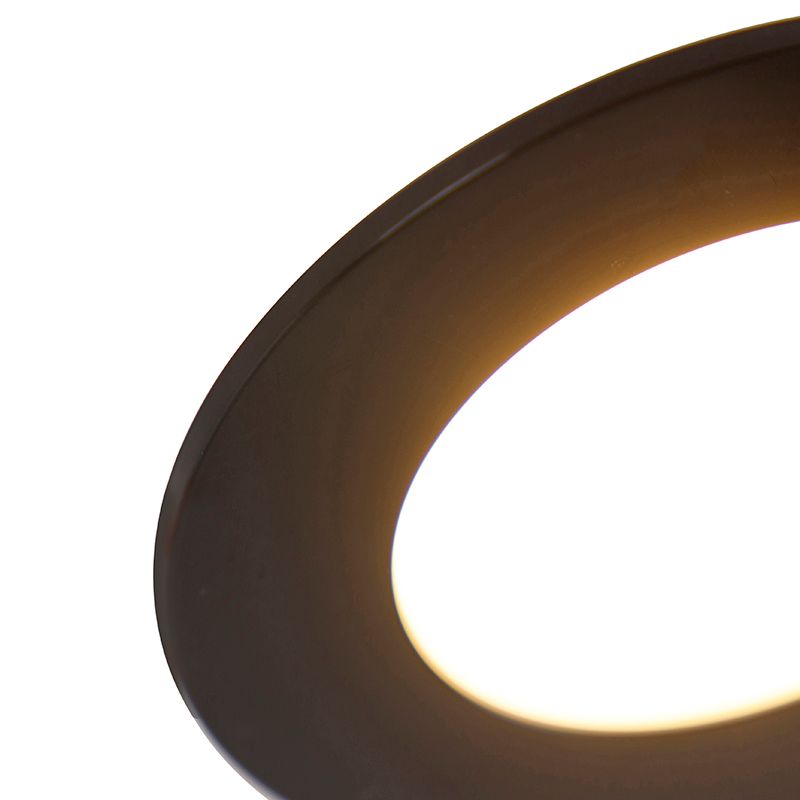 Set van 6 inbouwspots zwart incl. LED 3-staps dimbaar IP65 - Blanca