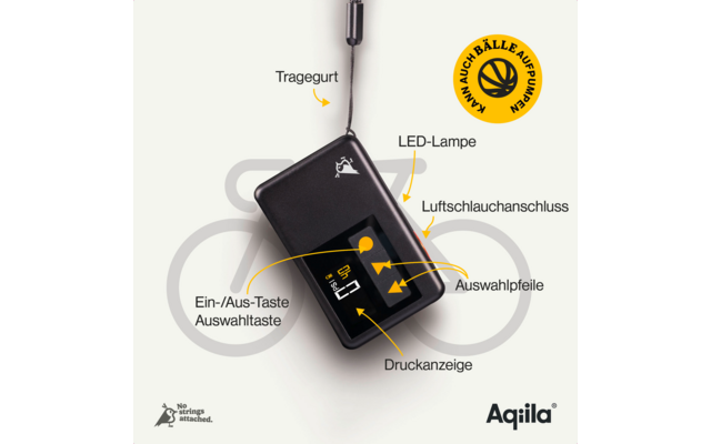 Aqiila Airbird P1 Smart tragbarer Kompressor mit integrierter LED Leuchte 1000 mAh