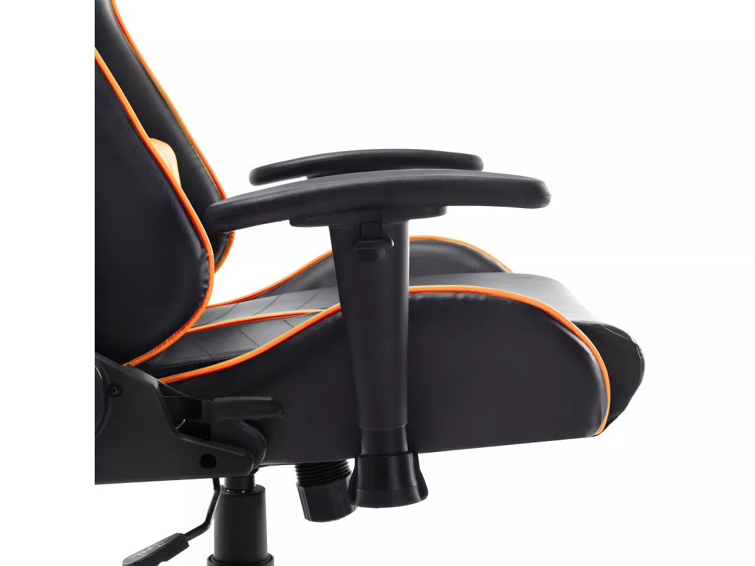 Chaise de jeu Noir et orange Cuir artificiel