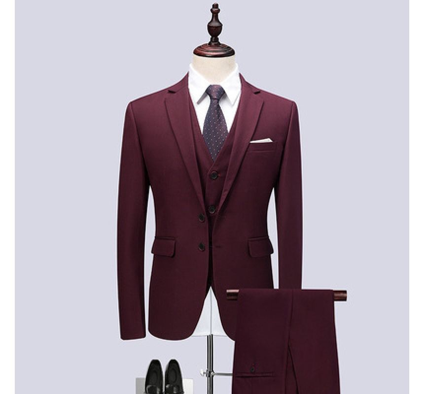Sheck - Set: Enkelrijs blazer + vest + pantalon