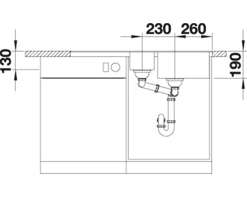 Blanco METRA 6 SF spoelbak, 990 x 490 mm, antraciet, 519113, 1 bak, met afdruiprek en kleine bak, bak rechts