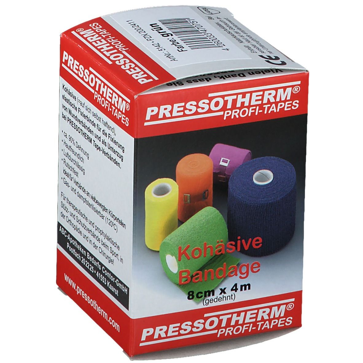 Pressotherm® Kohäsive Bandagen 8 cm x 4 m grün