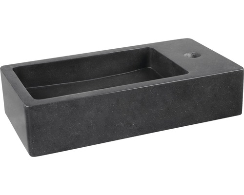 Verschil Handwasbak Hura L 40 x 22 cm Basaltsteen