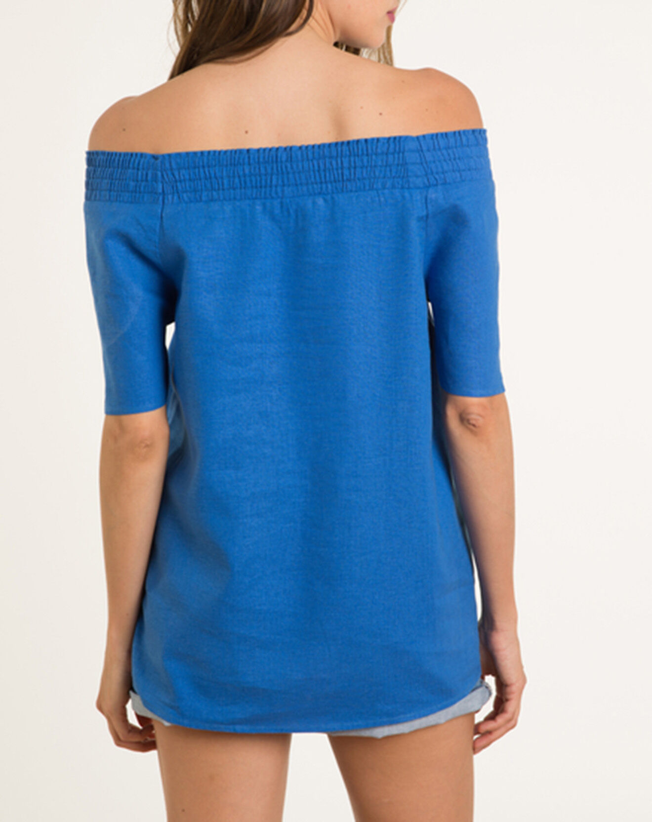 Caroll Blouse en Lin mélangé Malba azur