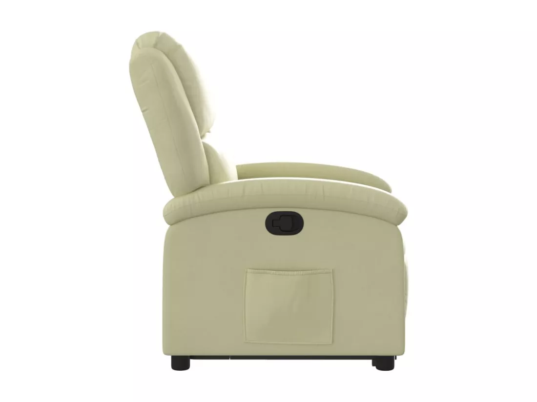Fauteuil inclinable crème cuir véritable