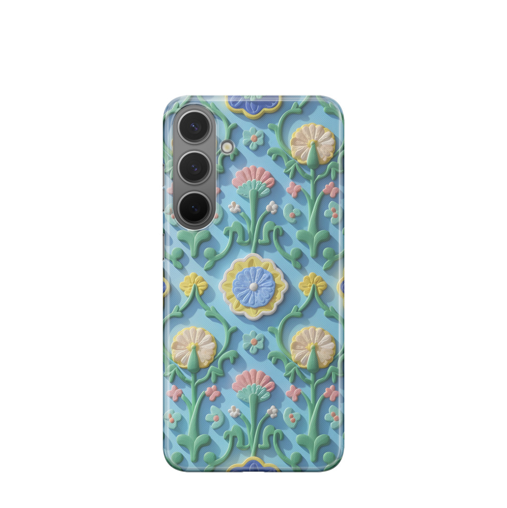 Samsung Galaxy S24 Plus Gummi Hülle Majolika Blütengarten - Versch. Farben