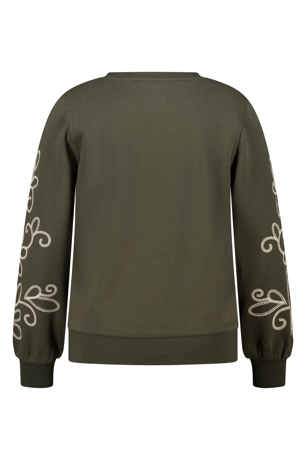 Sweater met broderie details Donker khaki