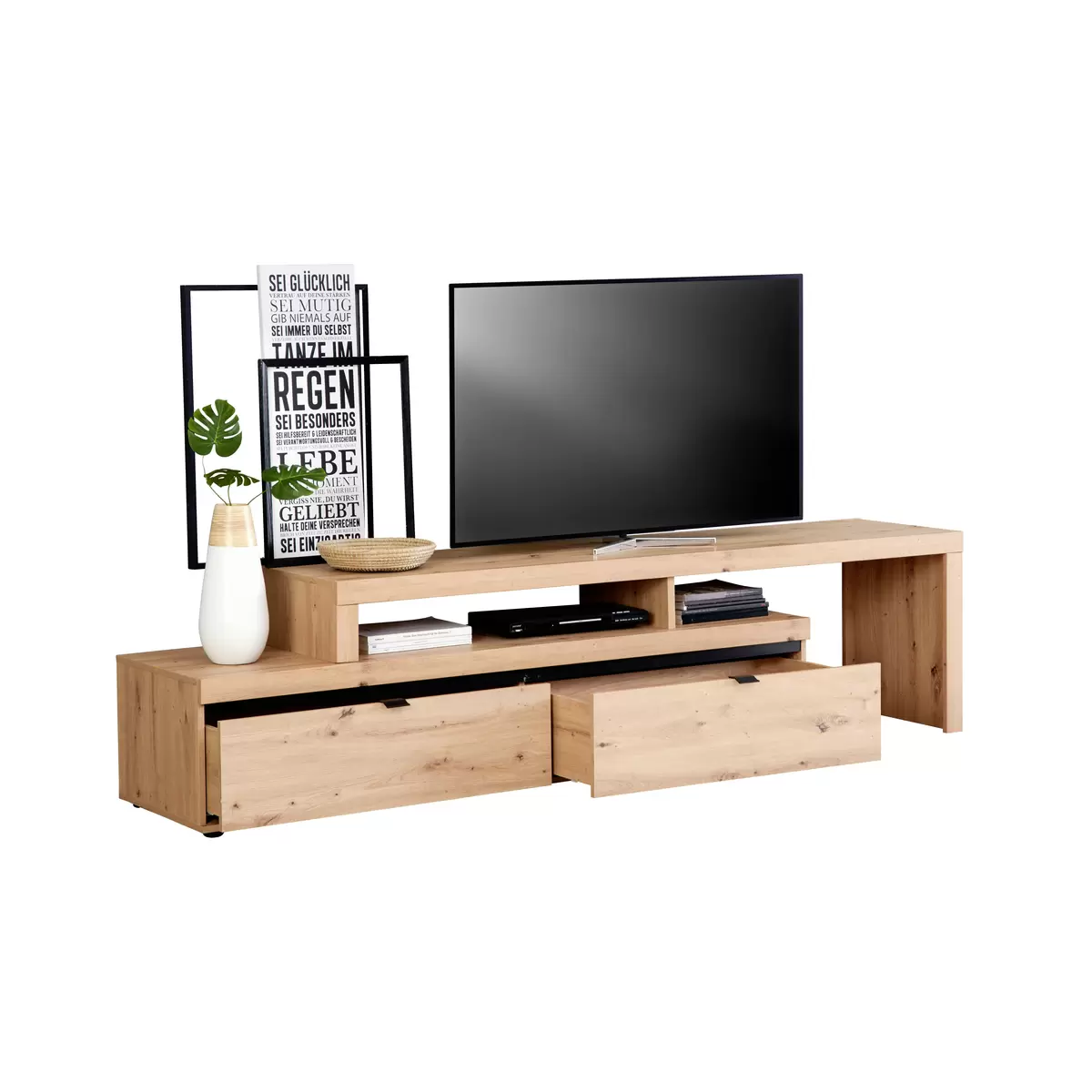 TV Möbel Nyon schwarz,Eiche