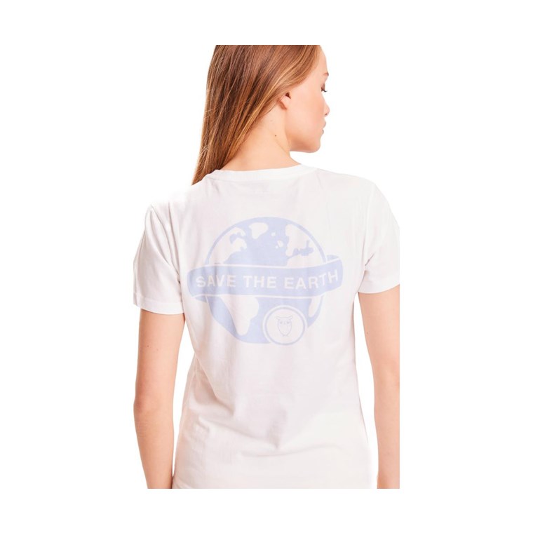 KnowledgeCotton Apparel Rosa Save The Earth Printed T-Shirt Women