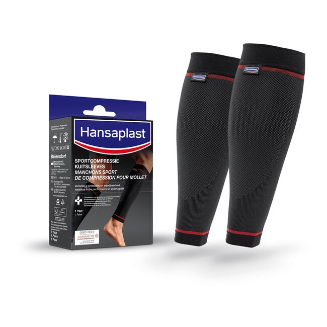 Hansaplast Sport Compressie Kuit Zwart Medium