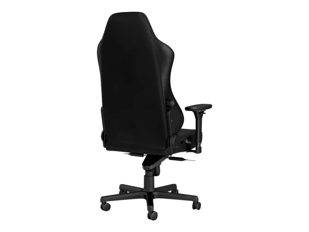 Noblechairs Hero - Stol - ergonomisk - armstøtter - T-formet - vippe - drejeled - aluminium, nylon, polyurethan, stål, memory foam, top-narv læder - sort