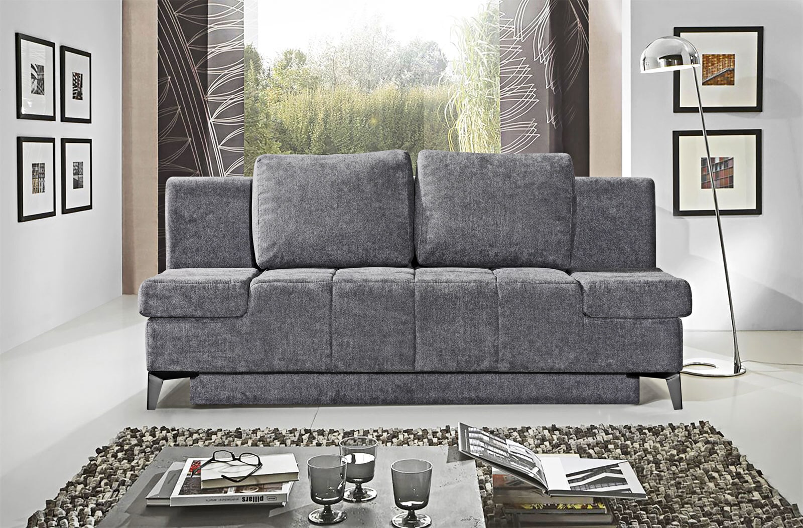 Schlafsofa TABBY 208 cm grau