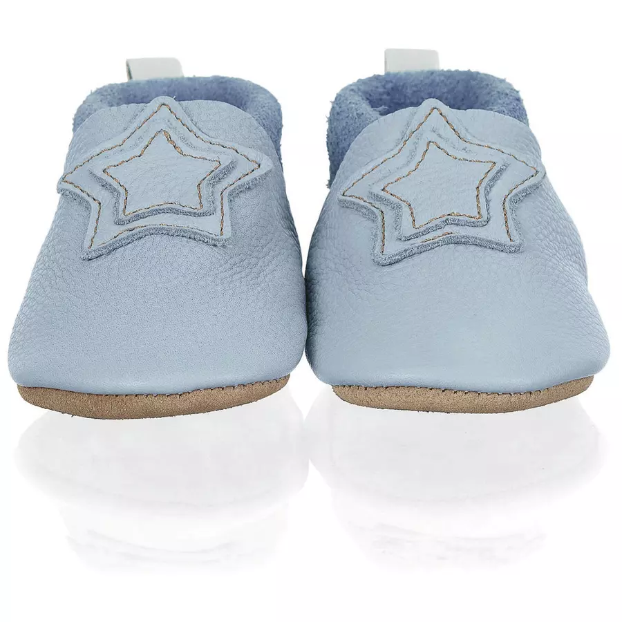 Sterntaler Baby-Krabbelschuh Leder hellblau