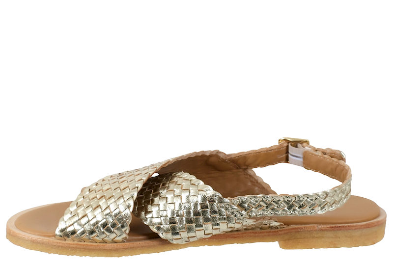 ANGULUS SANDAL I GULDFARVET SKIND