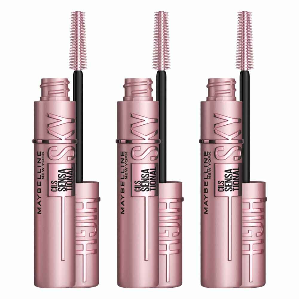 3x Maybelline Lash Sensational Sky High Mascara Very Black7,2 ml