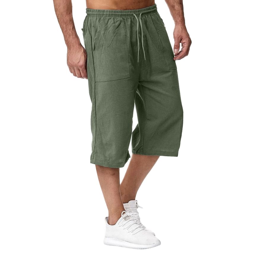 Double White - Capri-broek met trekkoord in de taille, losse pasvorm