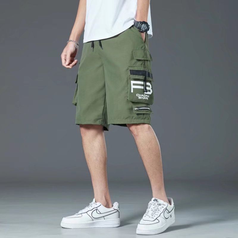 Craltuxe - Cargoshorts met trekkoord en letterprint