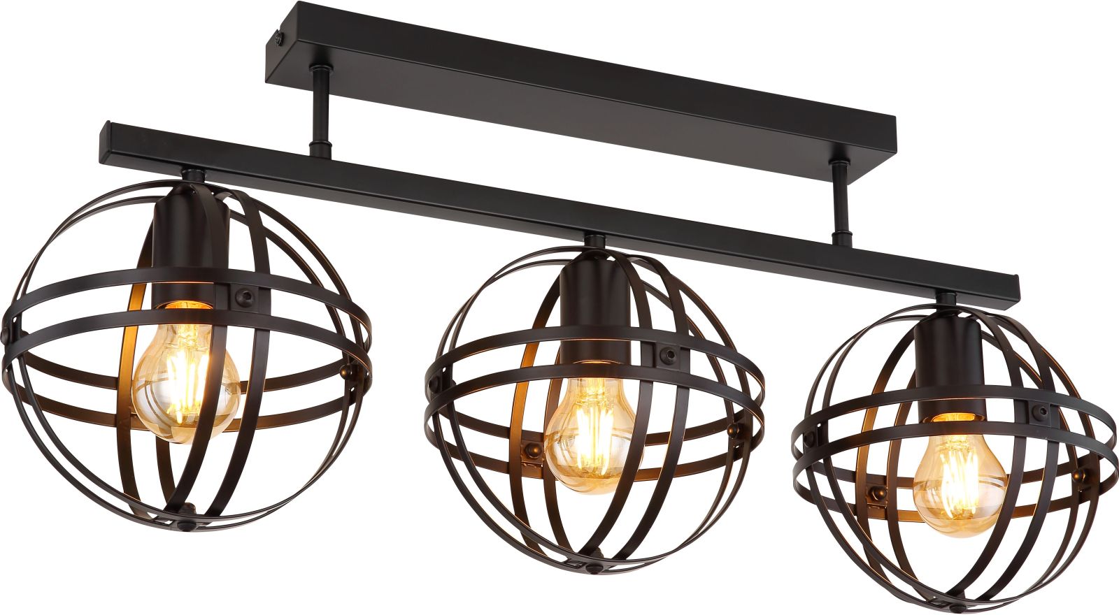 Deckenlampe - schwarz matt - 3-flammig - 70 cm