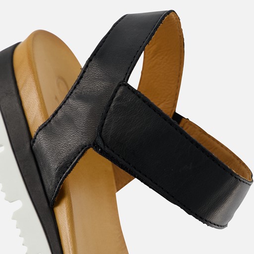 Aqa Sandalen zwart Leer