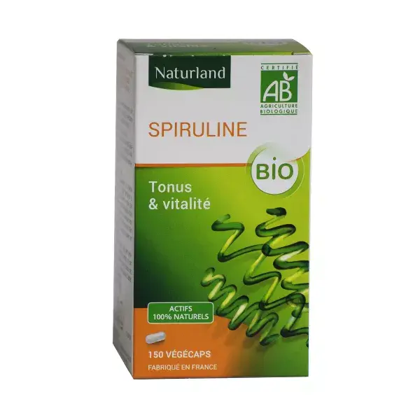 Naturland Spirulina Orgânica 150 cápsulas vegetais