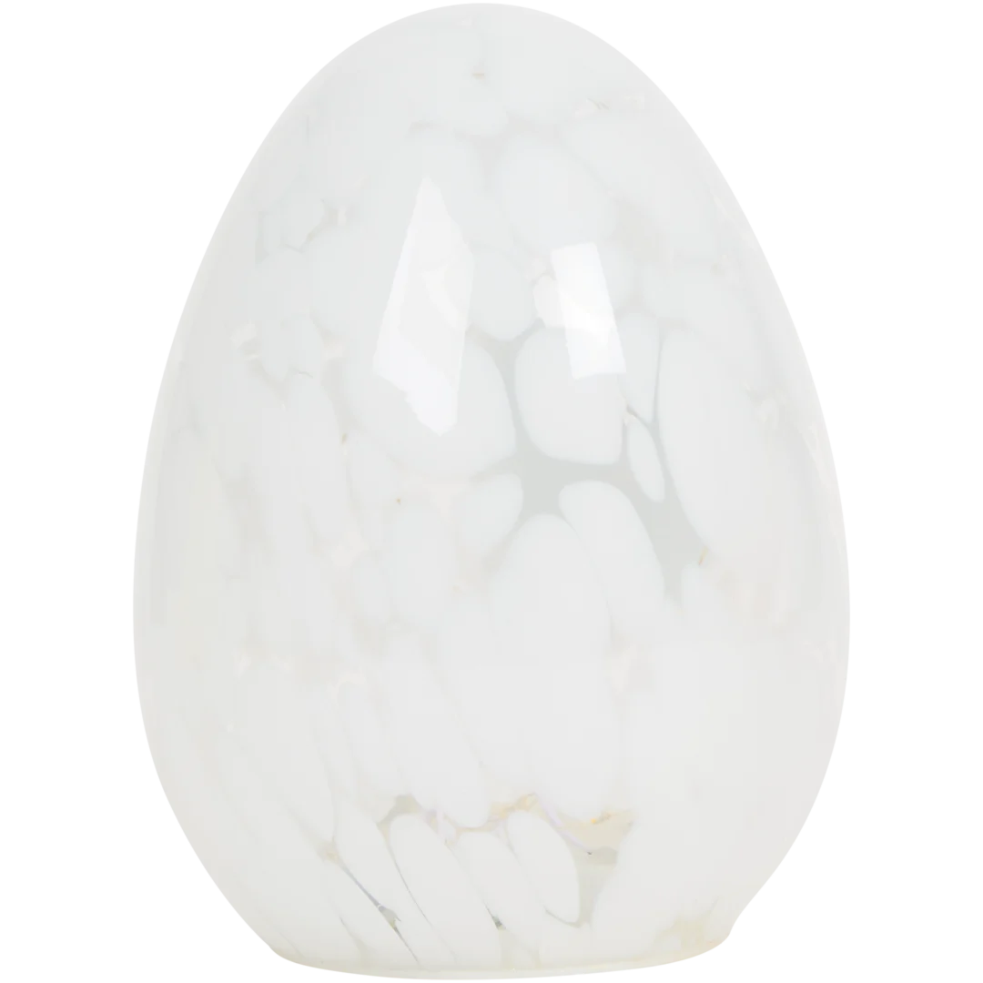 Decoratief glazen ei met licht 12 x 16 cm | diverse varianten