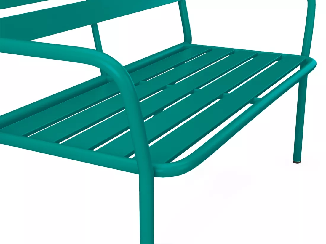 Banc de jardin en métal - Bleu canard - MIRMANDE de MYLIA
