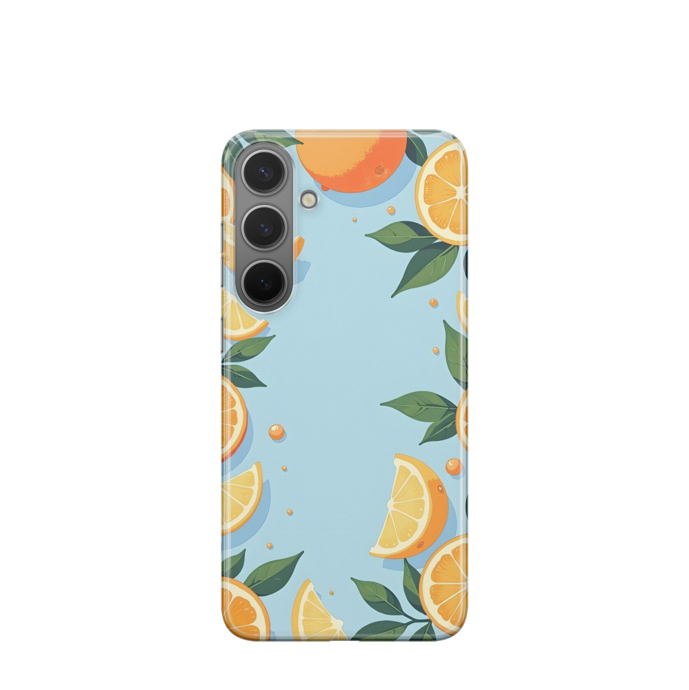 Samsung Galaxy S24 Plus Gummi Hülle Sommer Orange - Blau