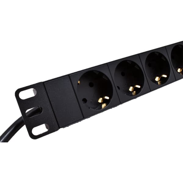 Strømskinne 4 uttak Sort 2 meter kabel LinkIT 10