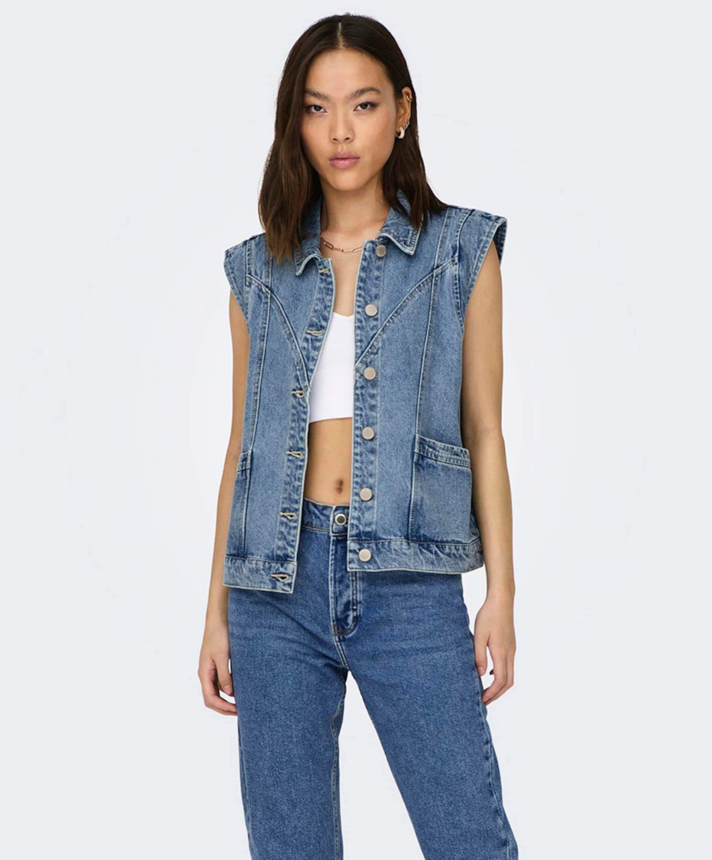 Only Dames gilet blauw