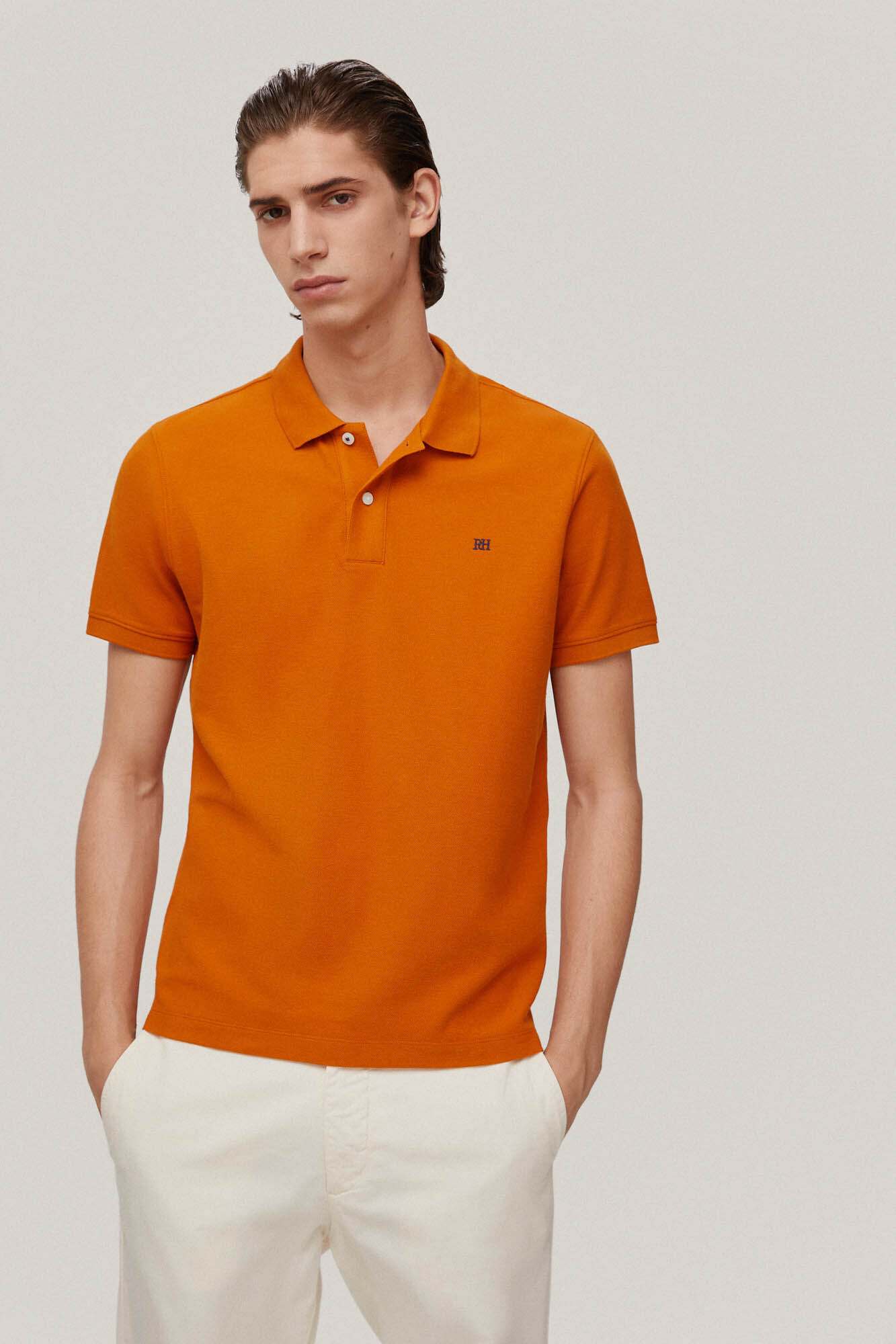 Camisa polo com logotipo - Laranja