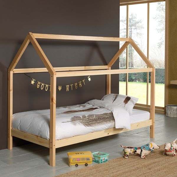 Vipack Dallas Huisbed Lange Planken Naturel 90 x 200 cm