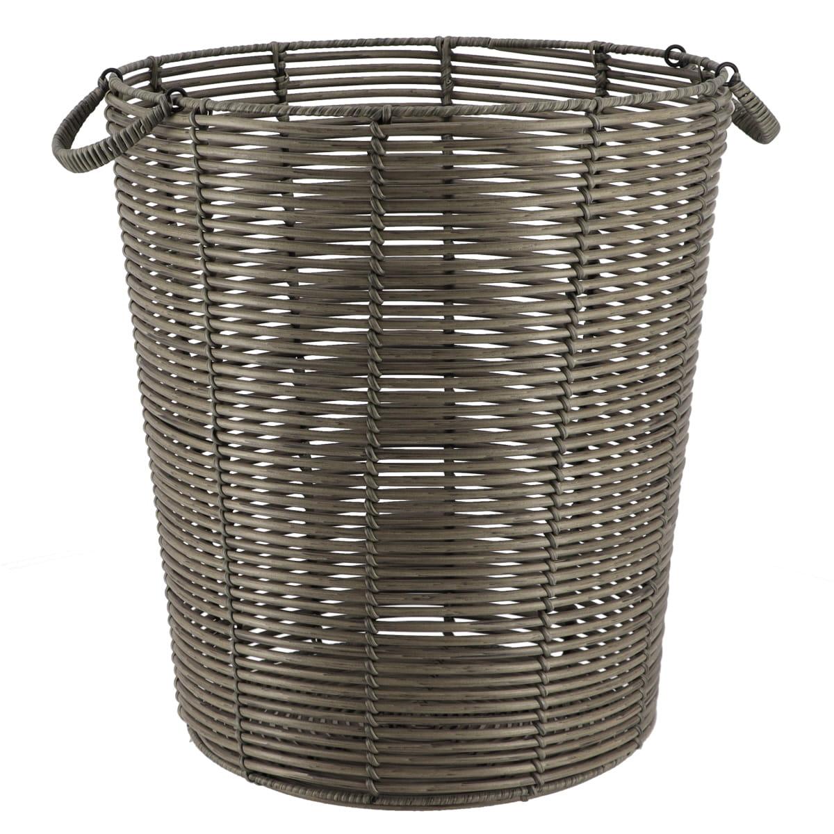 PANIERE A LINGE RECYCLE FACON ROTIN 40X45CM GRIS
