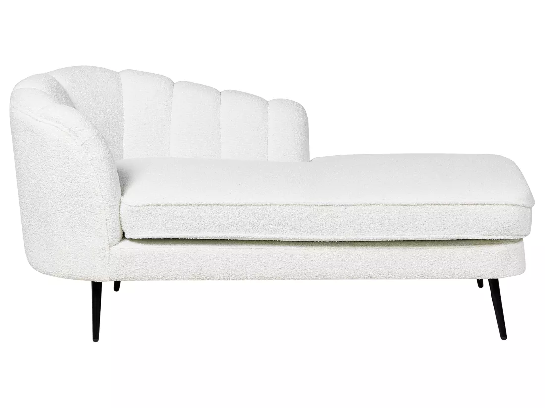 Divan côté droite en bouclé blanc cassé ALLIER
