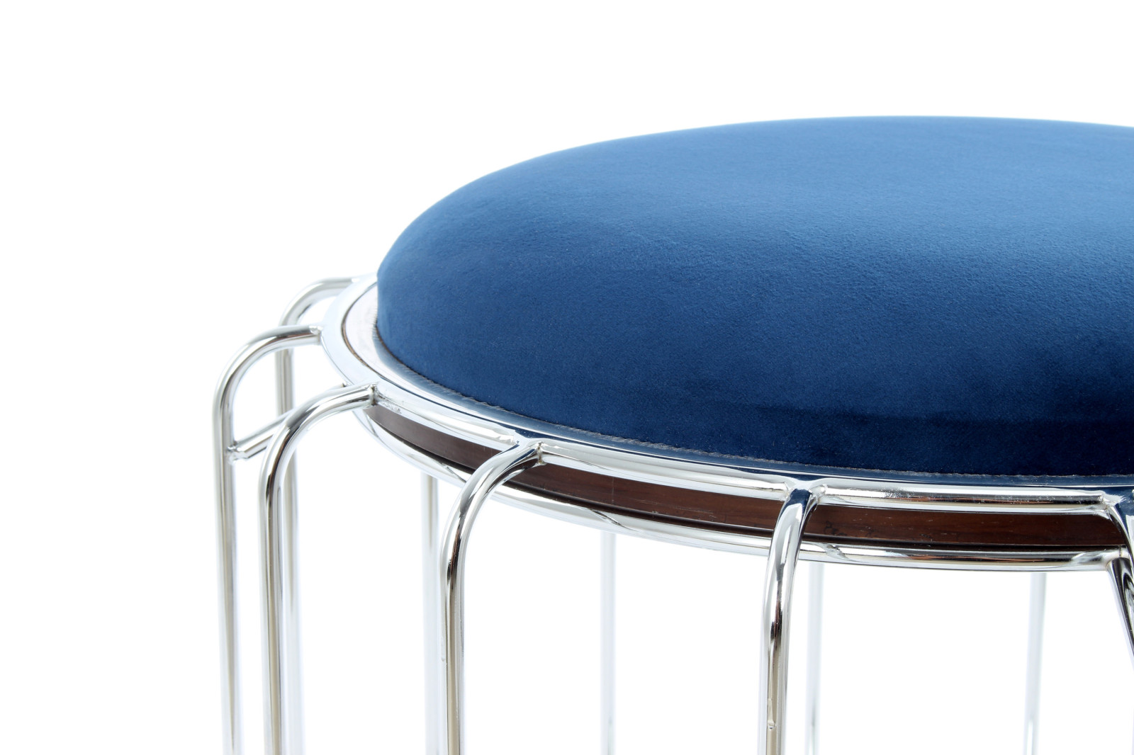 Tisch-Hocker COMFORTABLE - dunkelblau-silber - Metall