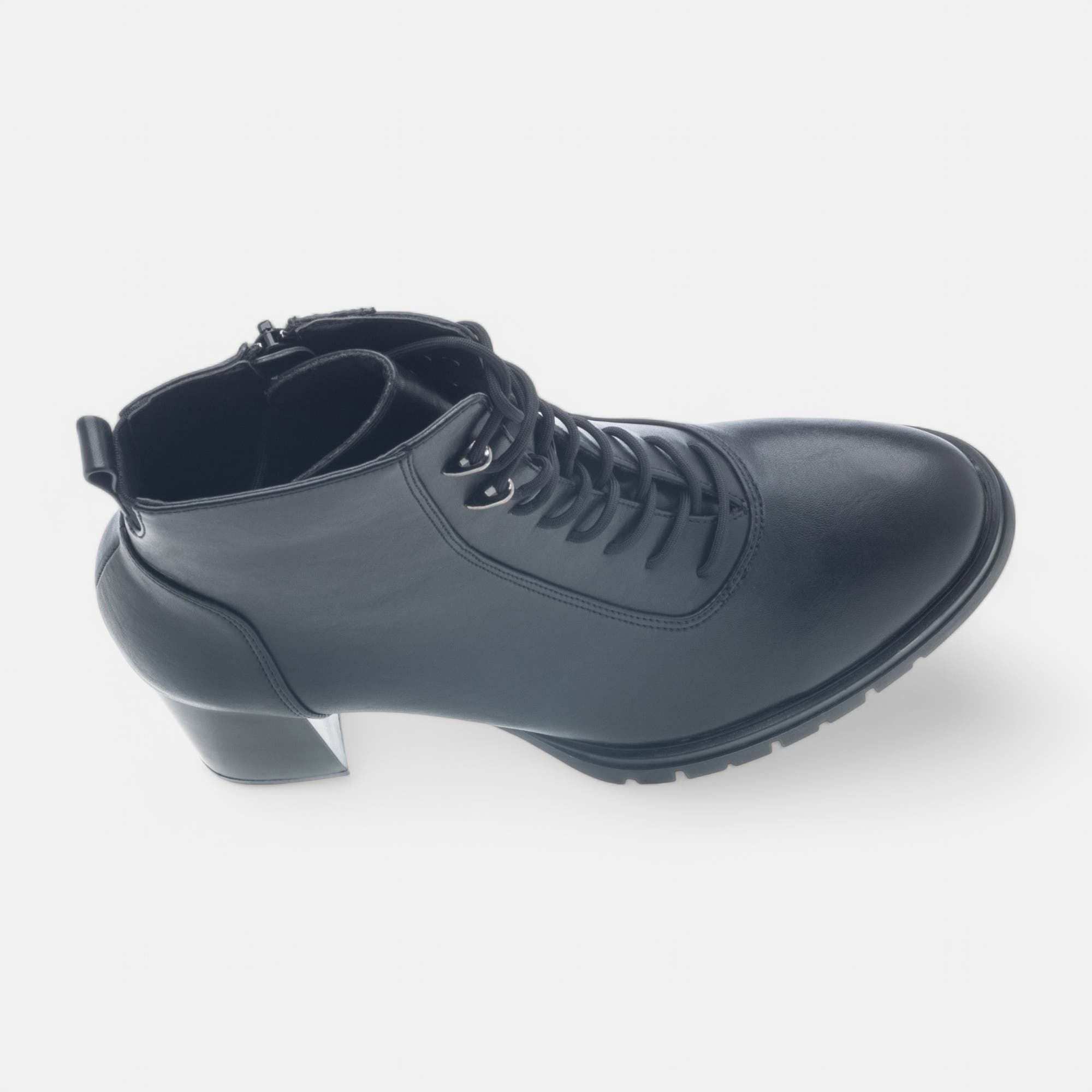 Bottines à lacets à talon Femme noir