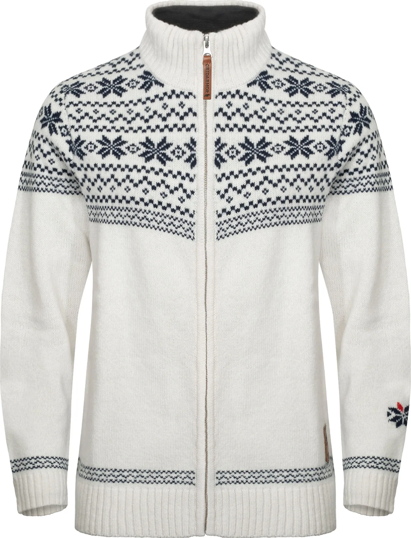 Gridarmor Women's Snøstjerne Full Zip Ullgenser Bright White