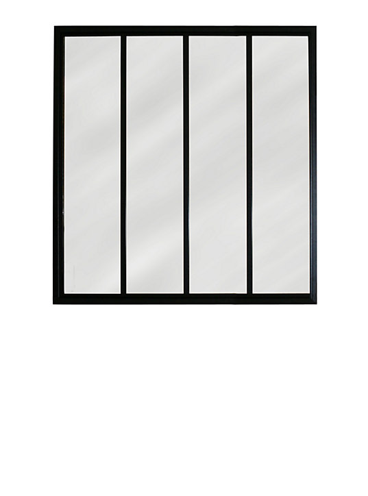 Verrière 4 vitres Opales l.109 x H.105 cm acier noir