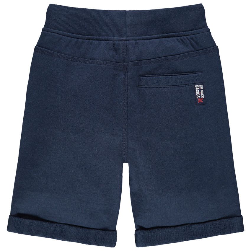 Bermuda en molleton chiné - Bleu marine