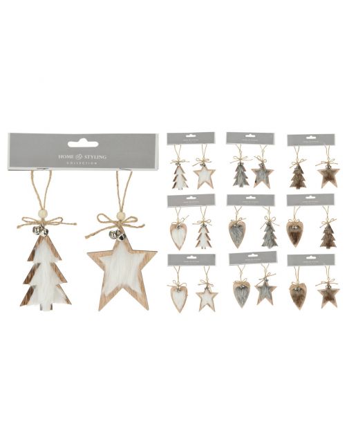 Homestyle Hangdecoratie - Kerstversiering - 16x2x20 cm Assorti
