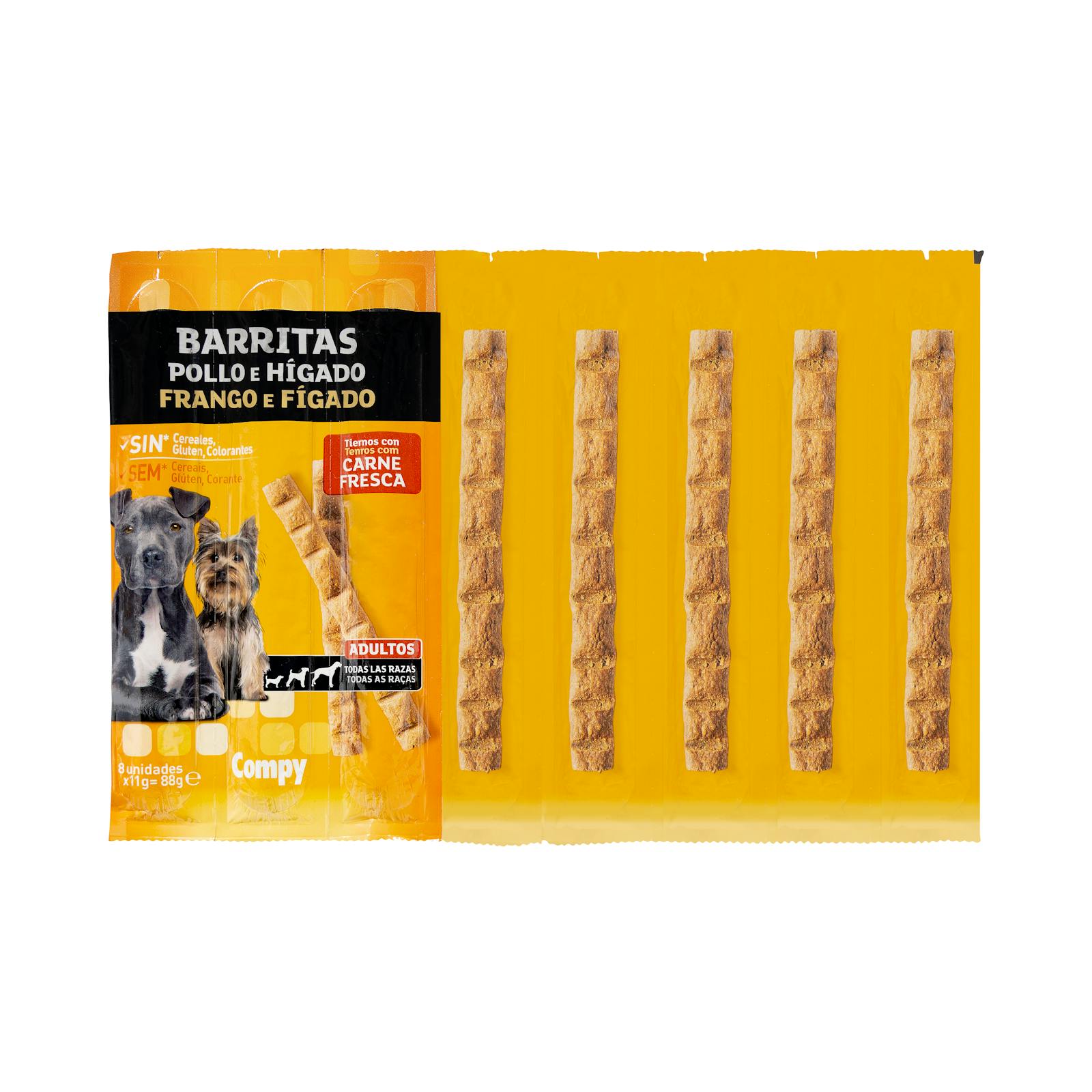 Barres de collation Compy pour chiens adultes au poulet et au foie