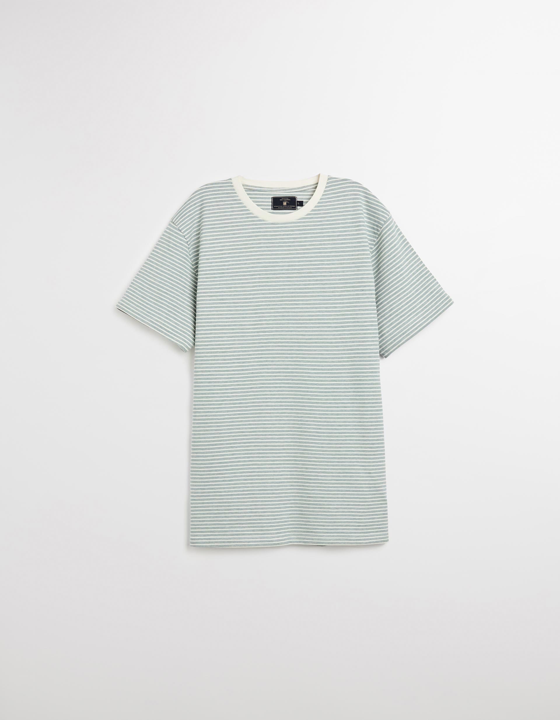 T-shirt Riscas, Homem, Verde Escuro