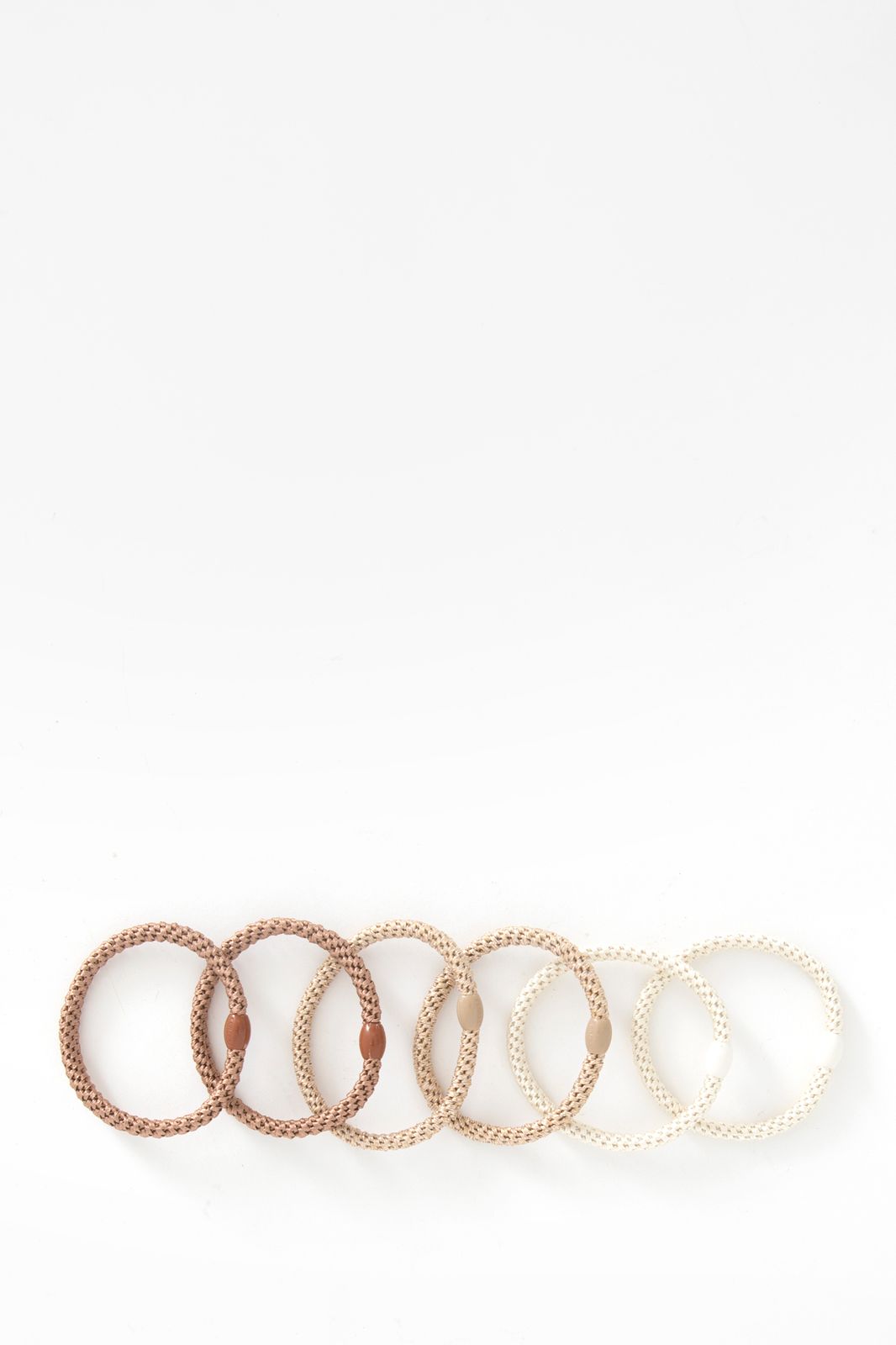 Kknekki beige gevlochten haarelastieken