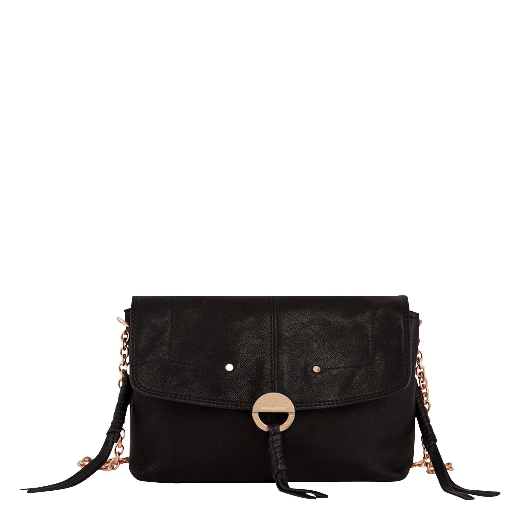 OTHILIA - Sac bandoulière à rabat en cuir | Noir
