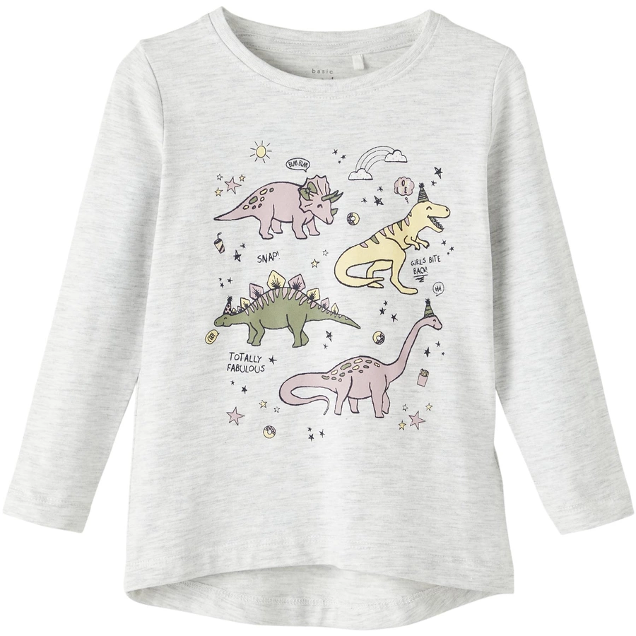 name it Langarmshirt Nmfvix Light Grey Melange