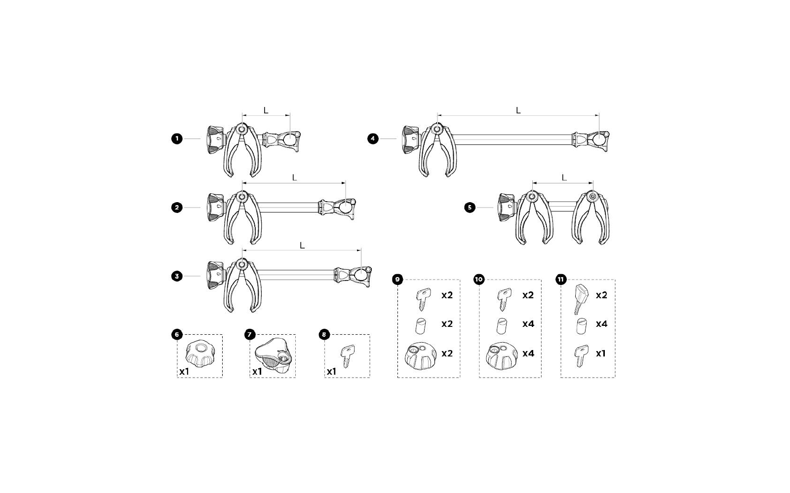 Thule Acu Tight Knebel ohne Schloss für Fahrradträger M8 - Thule Ersatzteilnummer 1500052738